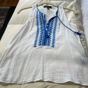 Ralph Lauren short sleeve embroidered top